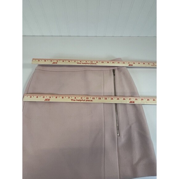 White House/Black Market Pink Above Knee Skirt.Asymmetrical Zipper Front Size 6 - Picture 9 of 10